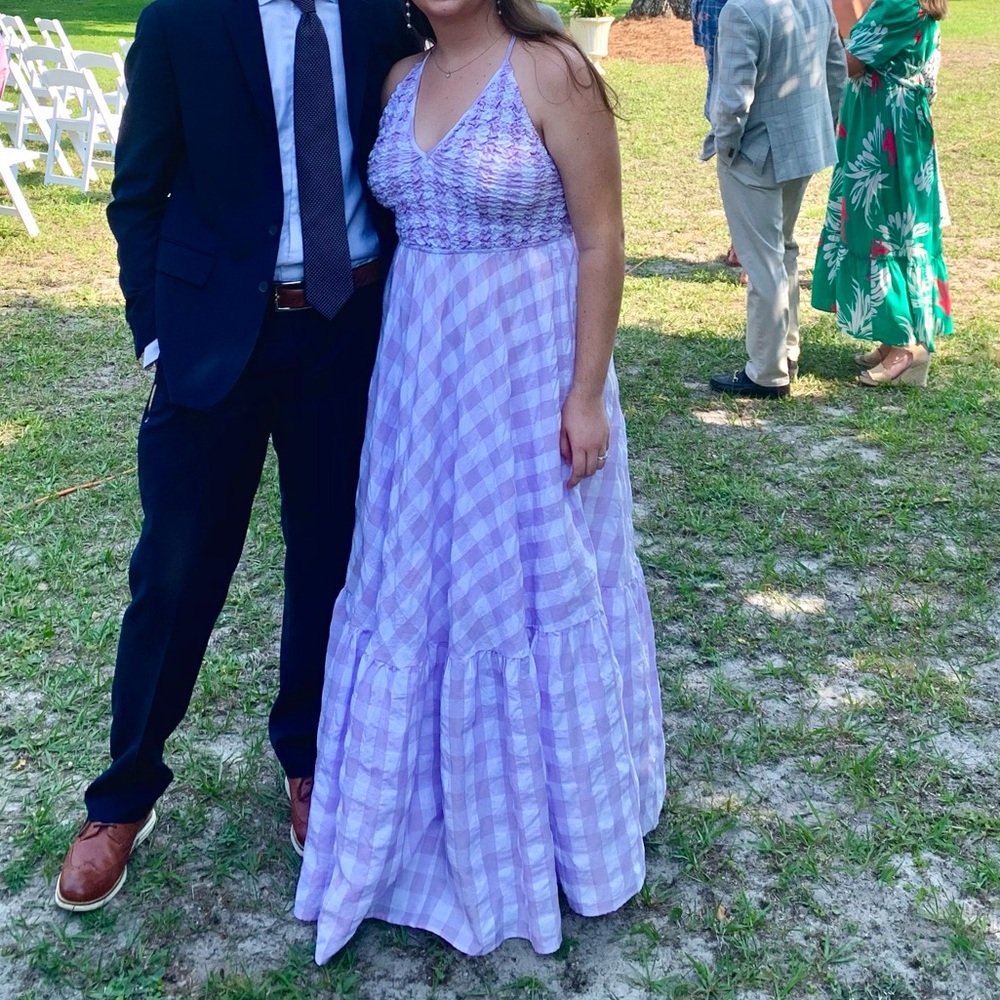 Buddy Love Lavender Checkered Maxi Dress - Picture 2 of 3